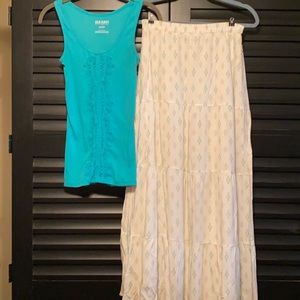 Tank top and maxi skirt set